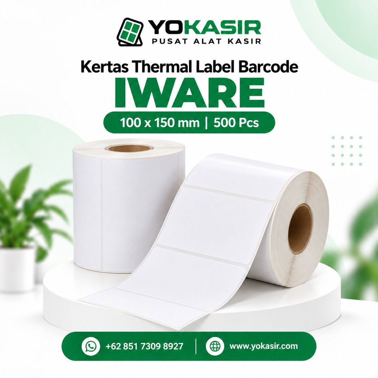KERTAS THERMAL LABEL BARCODE 100x150mm 500 Pcs IWARE