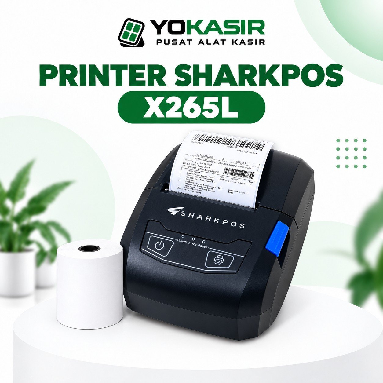 PRINTER THERMAL PORTABLE 58MM SHARKPOS X265L BARCODE/STRUK